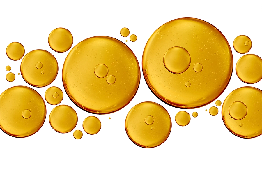 golden yellow bubble vitamin oil 